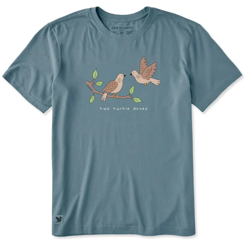 Men's Two Turtle Doves Branch Short Sleeve Crusher Tee made by Life is Good