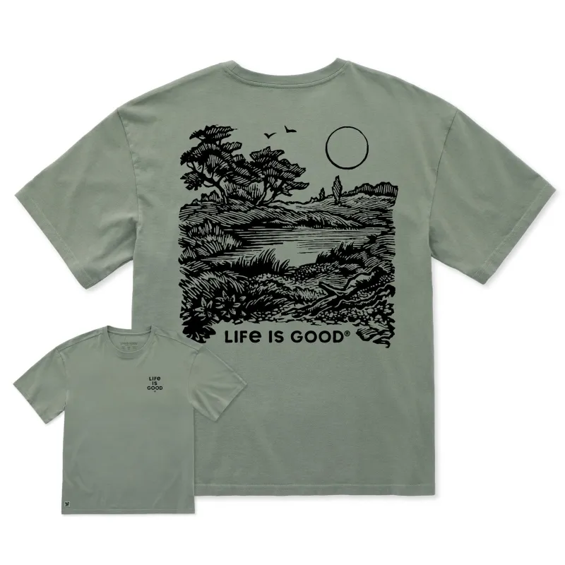 Men's Scenic Woods Short Sleeve Oversized Crusher Tee made by Life is Good