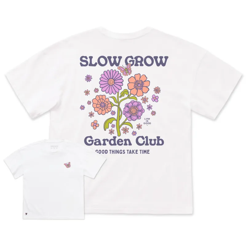 Women's Slow Grow Garden Club Short Sleeve Oversized Crusher Tee made by Life is Good