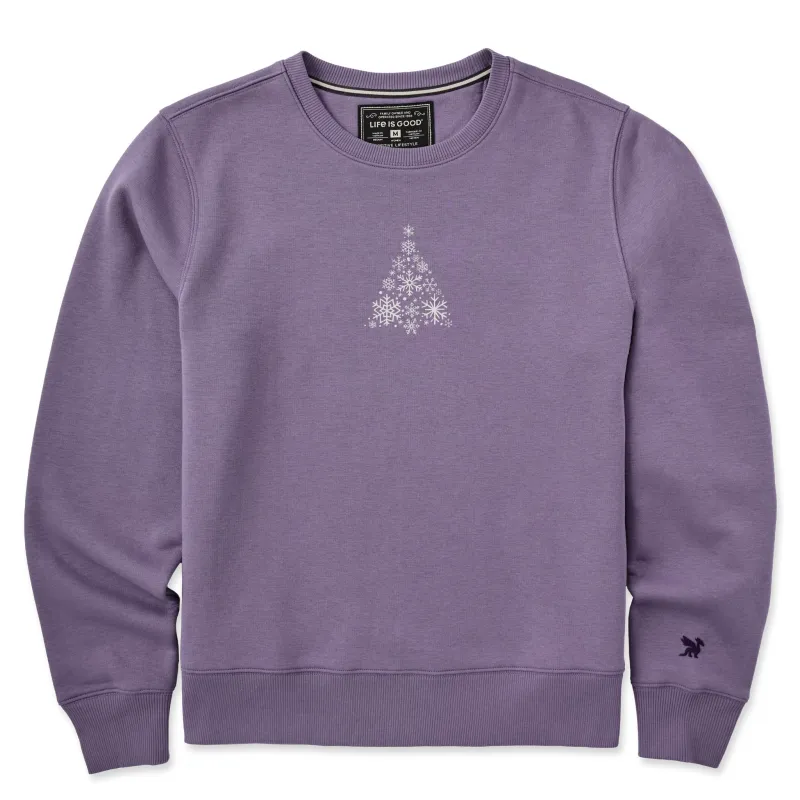 Women's Snowflake Tree Good Vibes Crew made by Life is Good