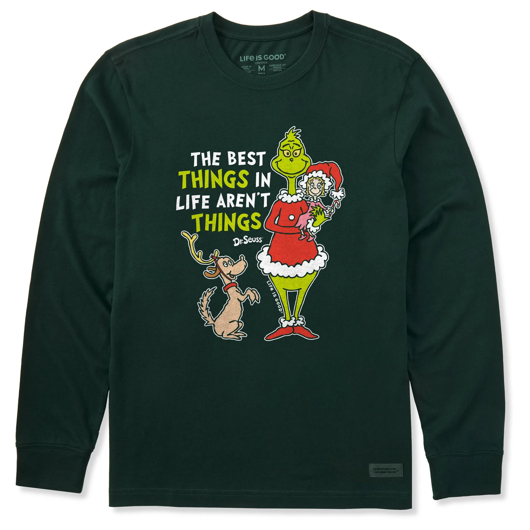 Men's The Best Things Grinch Long Sleeve Crusher Tee sold by Life is Good