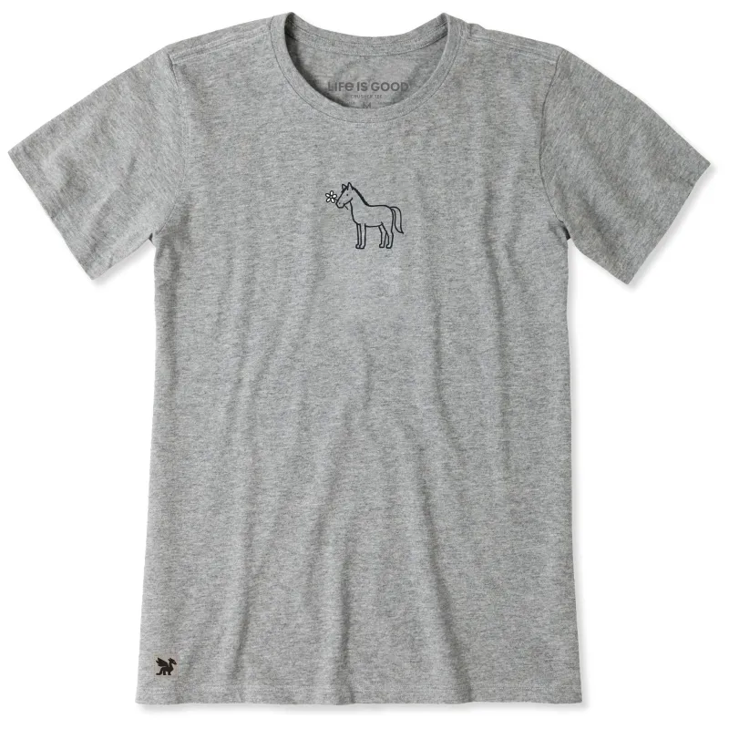 Women's Horse w Daisy Short Sleeve Crusher Tee made by Life is Good