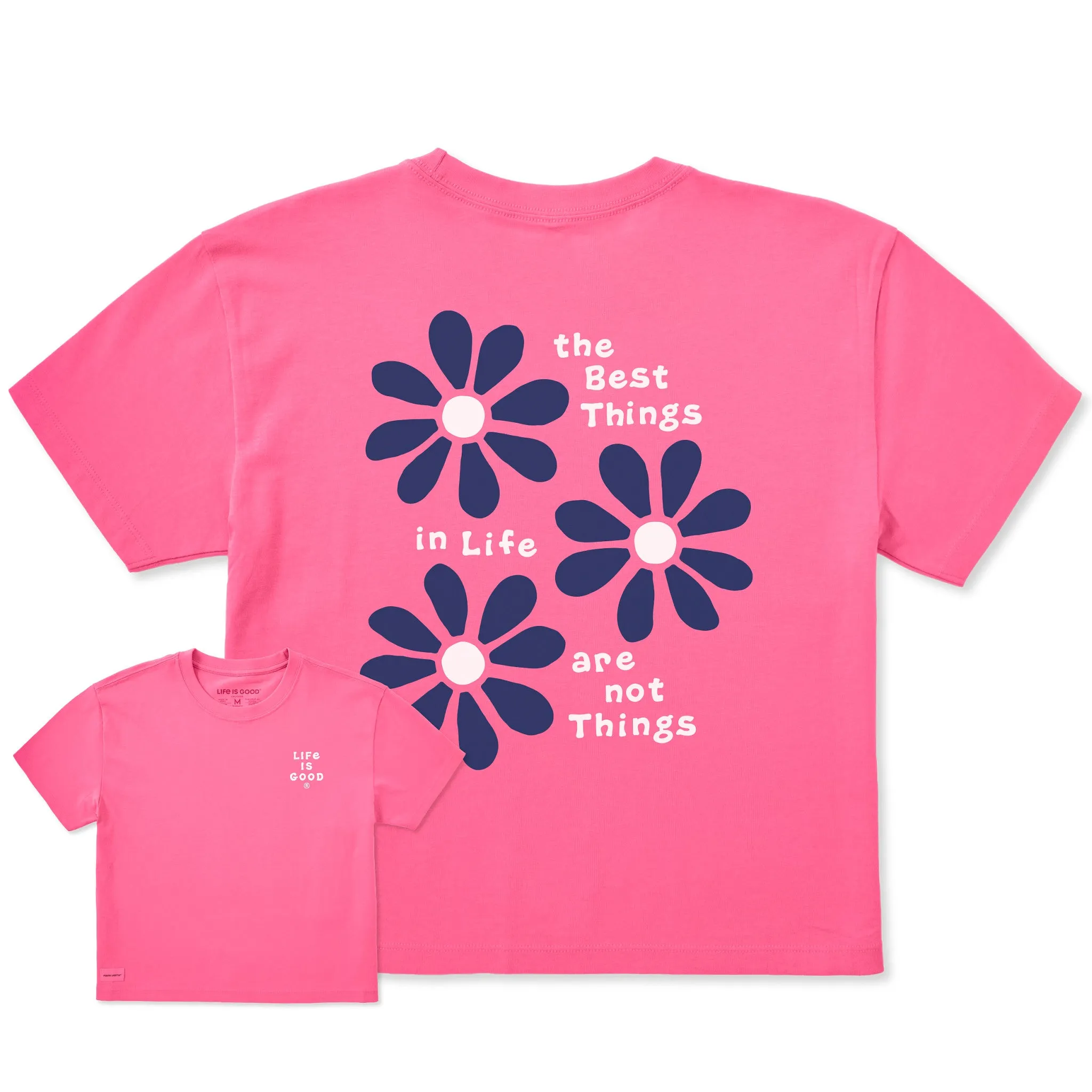 Women's Best Things Fresh Daisies Short Sleeve Crusher Boxy Tee sold by Life is Good