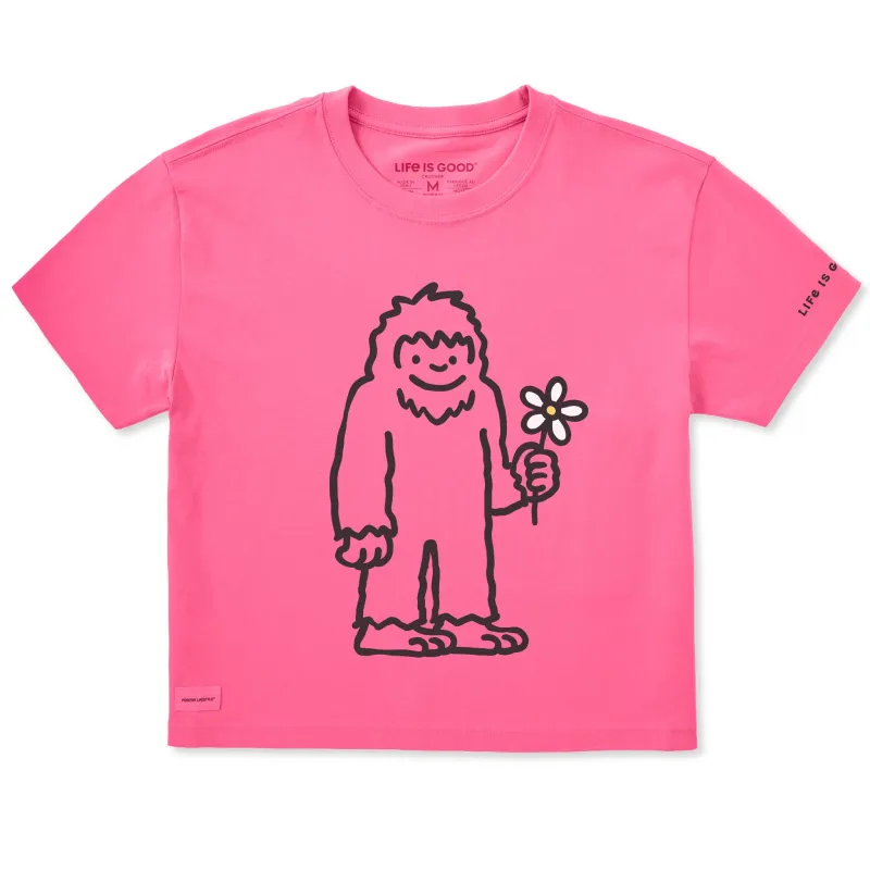 Women's Bigfoot w Daisy Short Sleeve Crusher Boxy Tee made by Life is Good
