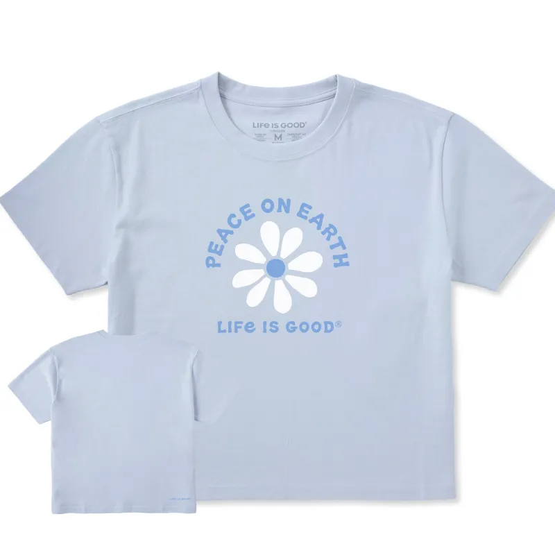 Women's Peace on Earth Fresh Daisy Short Sleeve Crusher Boxy Tee made by Life is Good