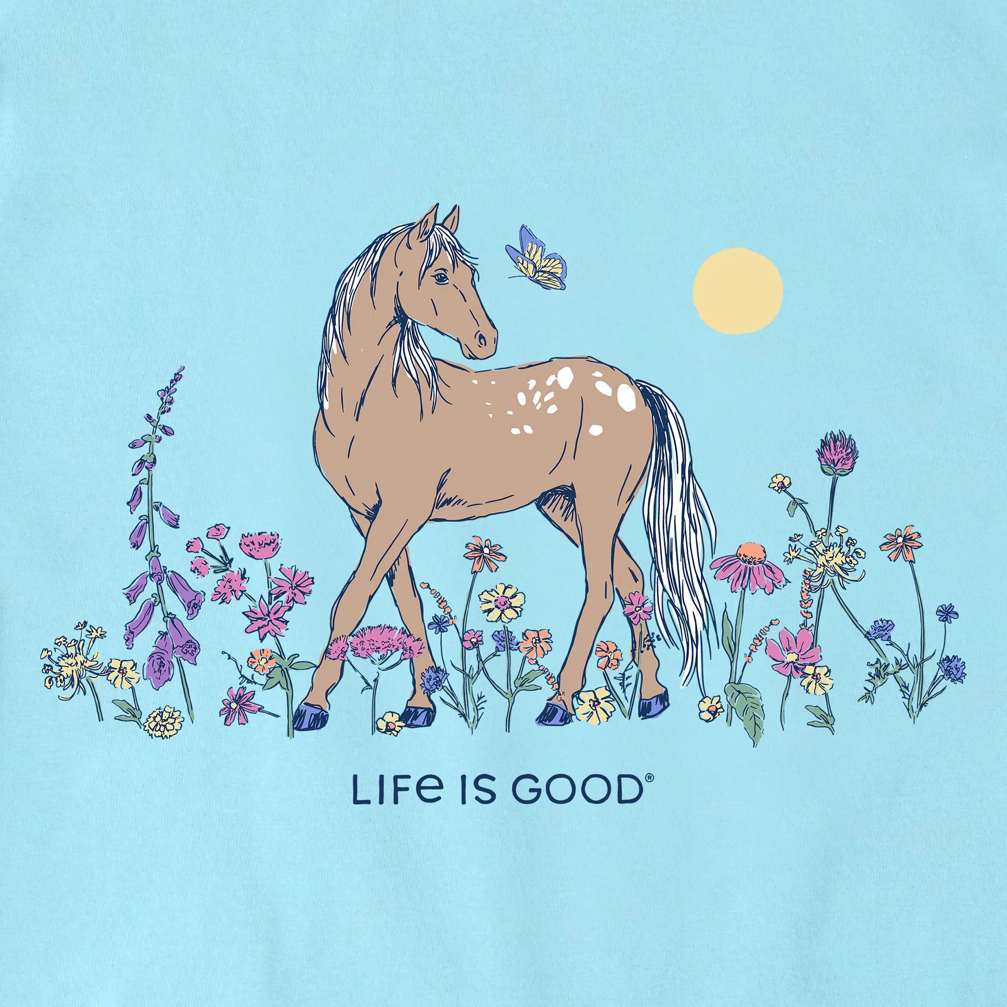 Women's Horse in Wildflowers Short Sleeve Crusher Tee sold by Life is Good product image thumbnail 2