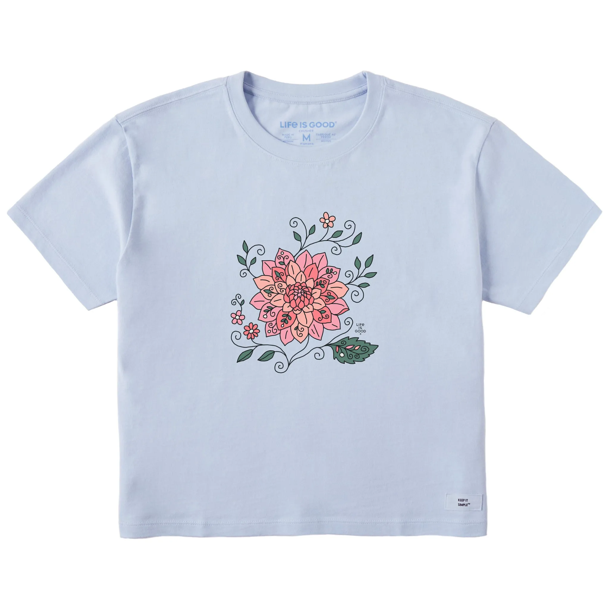 Women's Doodle Dahlia Short Sleeve Crusher Boxy Tee sold by Life is Good