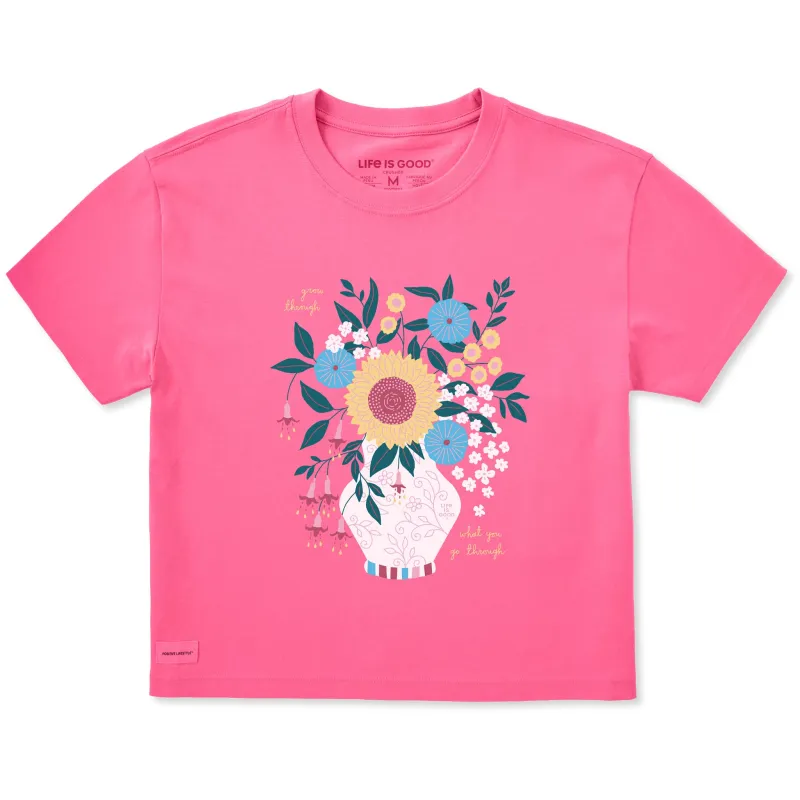 Women's Grow Through Vase Short Sleeve Crusher Boxy Tee made by Life is Good