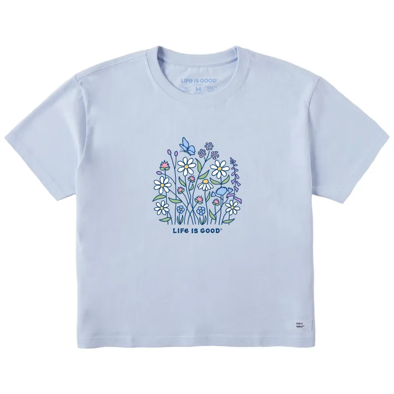 Women's Butterfly Among Flowers Short Sleeve Crusher Boxy Tee made by Life is Good