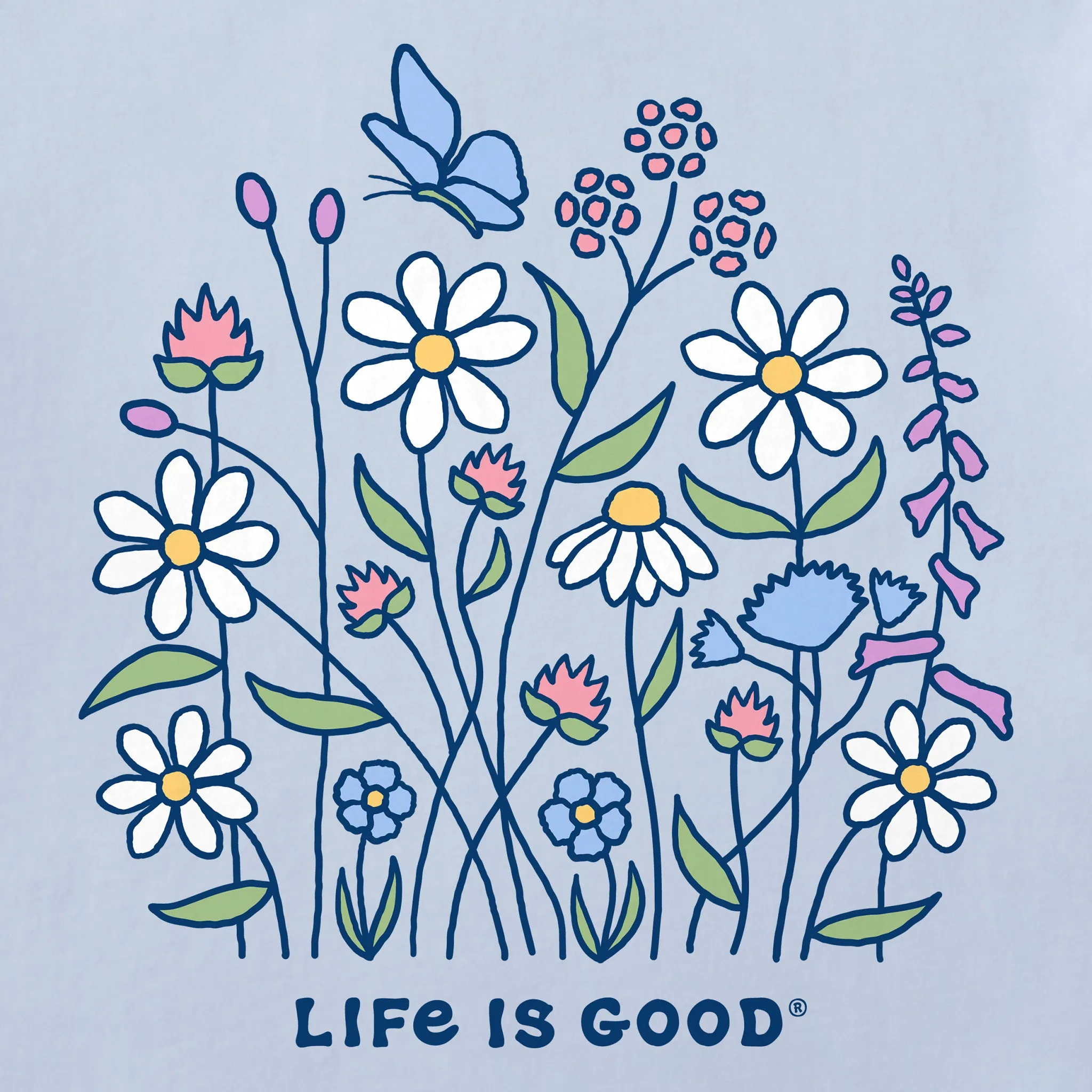 Women's Butterfly Among Flowers Short Sleeve Crusher Boxy Tee sold by Life is Good product image thumbnail 2