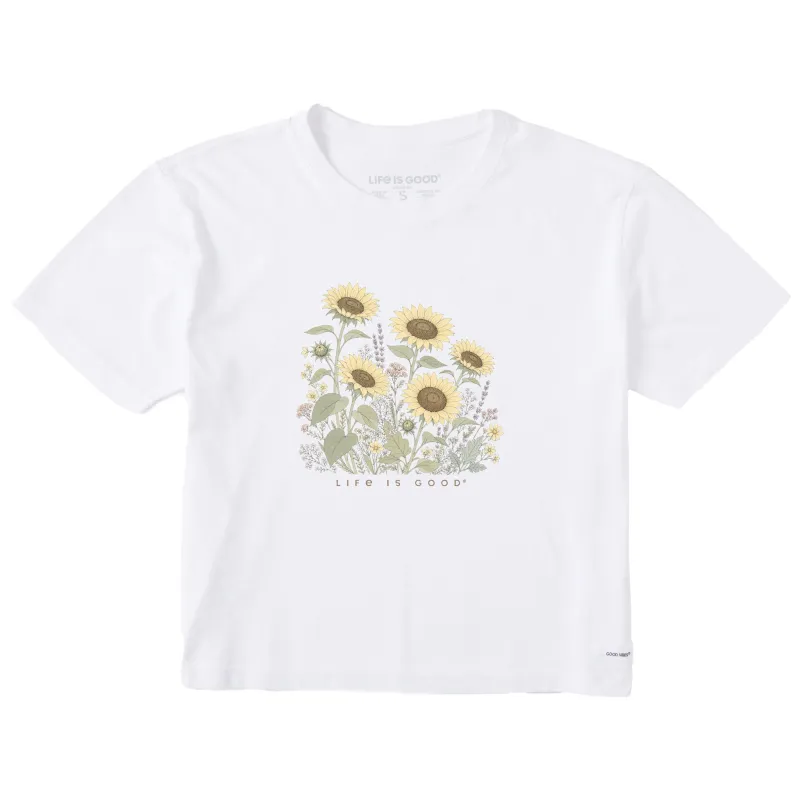 Women's Sunflowers Detailed Short Sleeve Crusher Boxy Tee made by Life is Good
