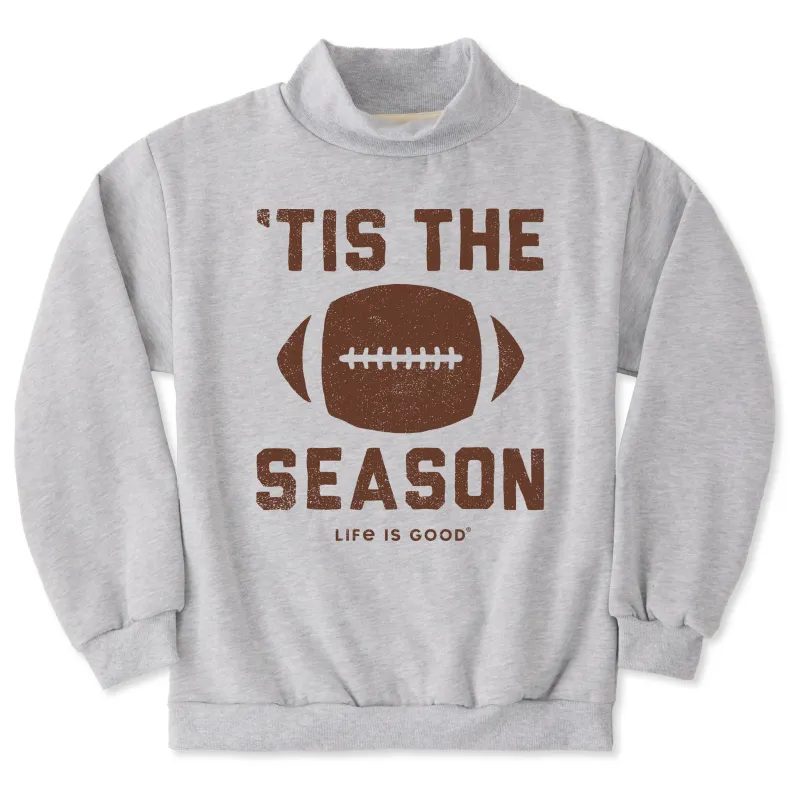Unisex Tis The Football Season Mock Neck Fleece Crew made by Life is Good