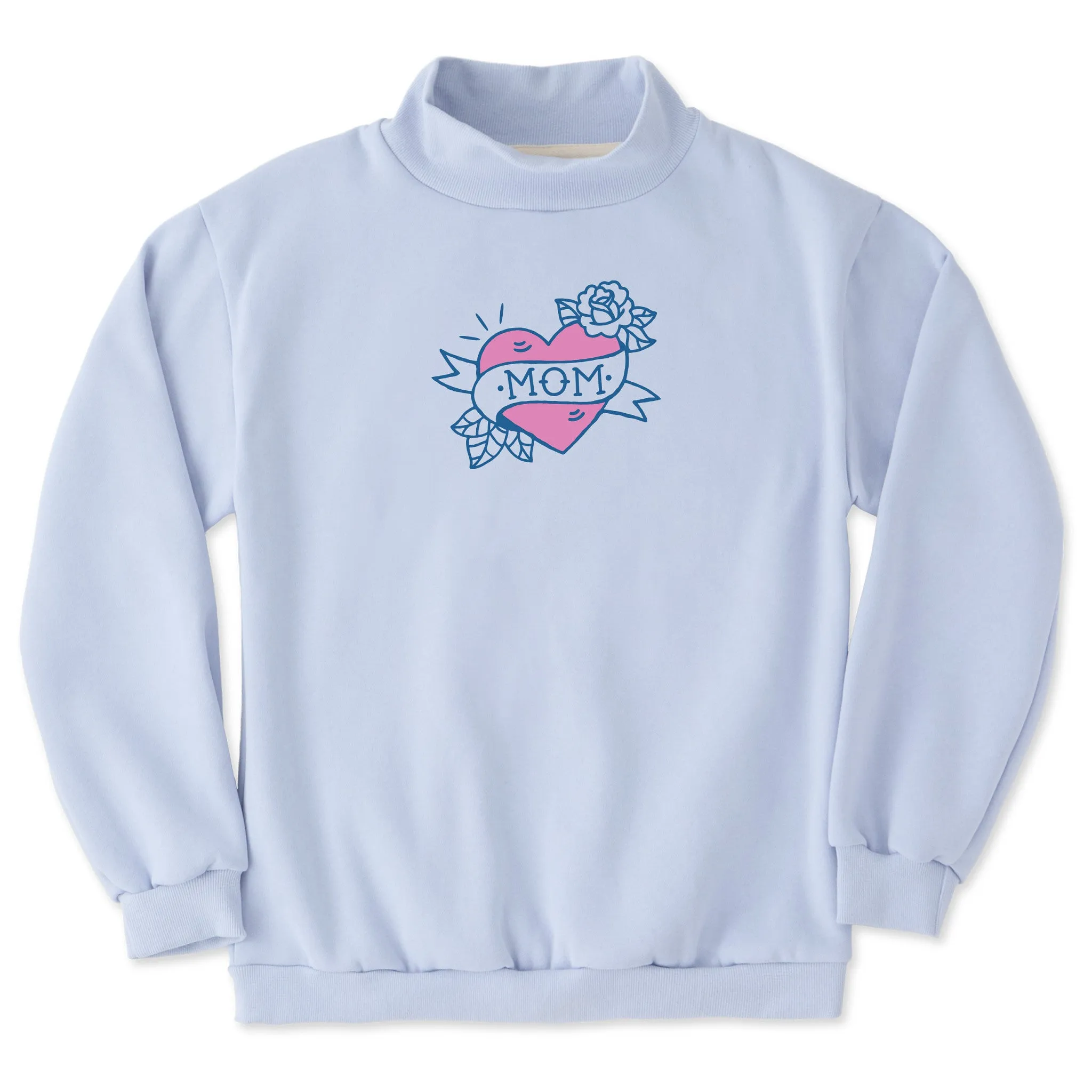 Unisex Mom Love Mock Neck Fleece Crew sold by Life is Good