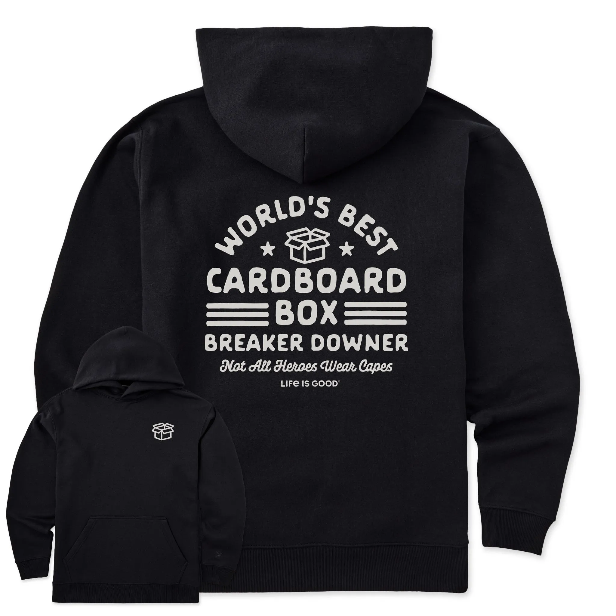 Men's Cardboard Box Breaker Downer Good Vibes Hoodie sold by Life is Good