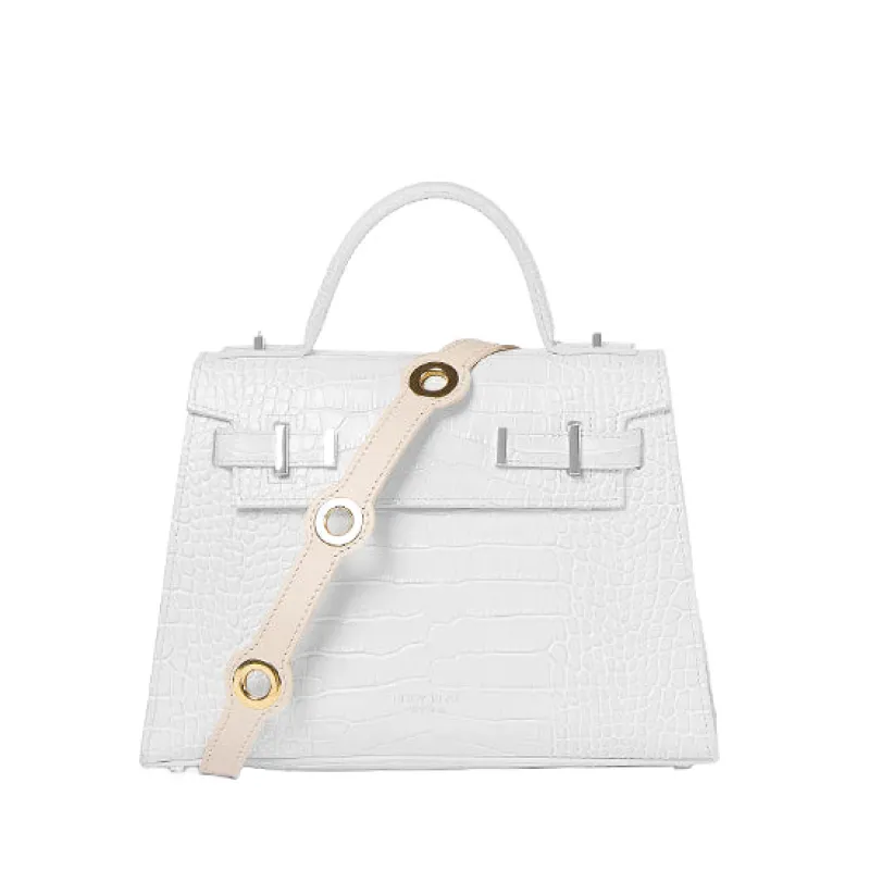 Eyelet Leather Strap - Cream sold by Teddy Blake