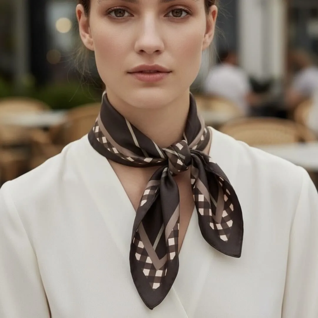 Square Silk Bag Tie - Dark Brown sold by Teddy Blake product image thumbnail 2