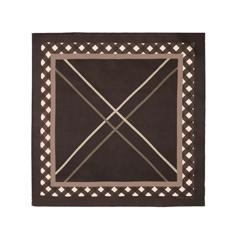 Square Silk Bag Tie - Dark Brown sold by Teddy Blake