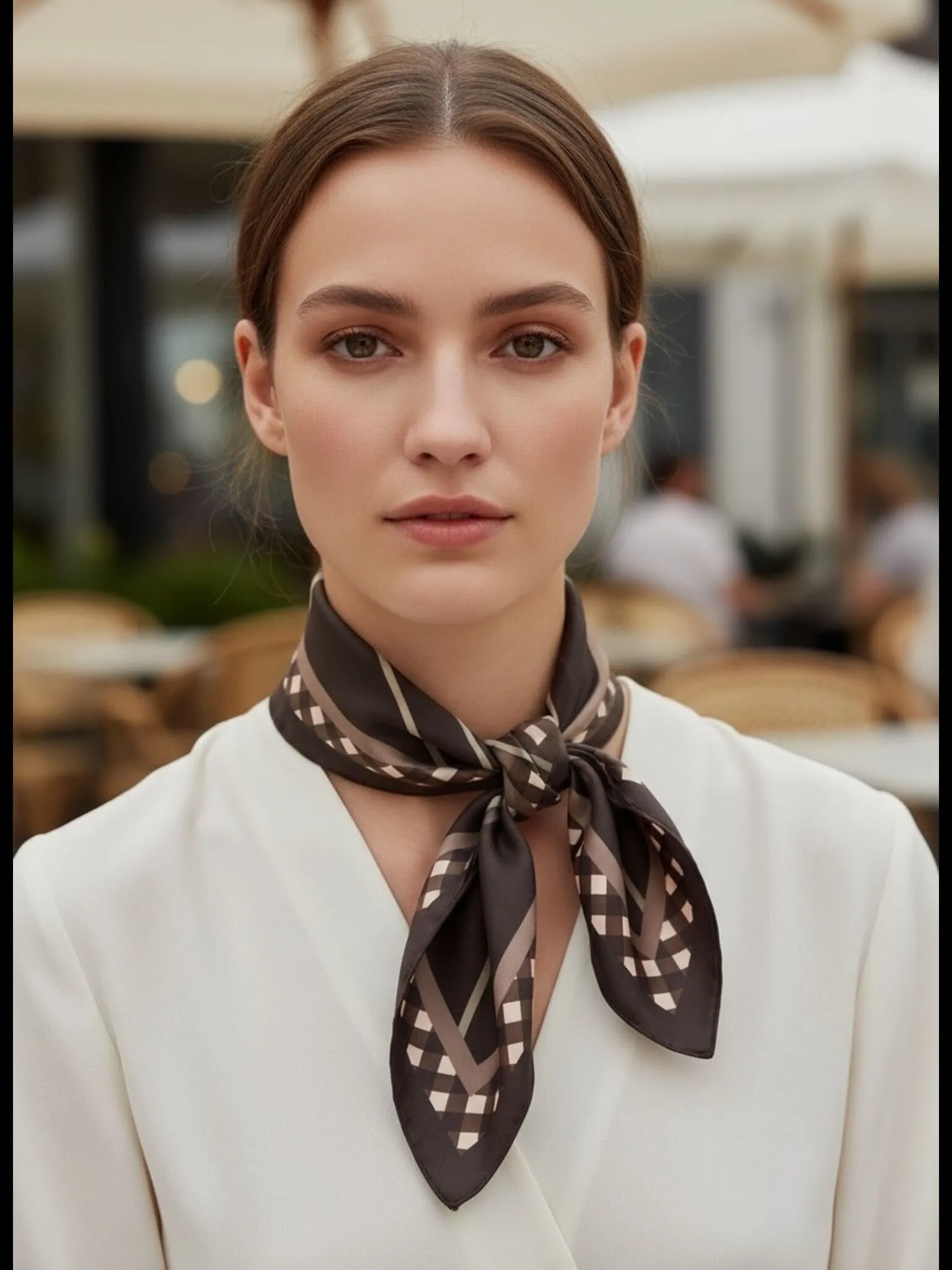 Square Silk Bag Tie - Dark Brown sold by Teddy Blake product image thumbnail 4