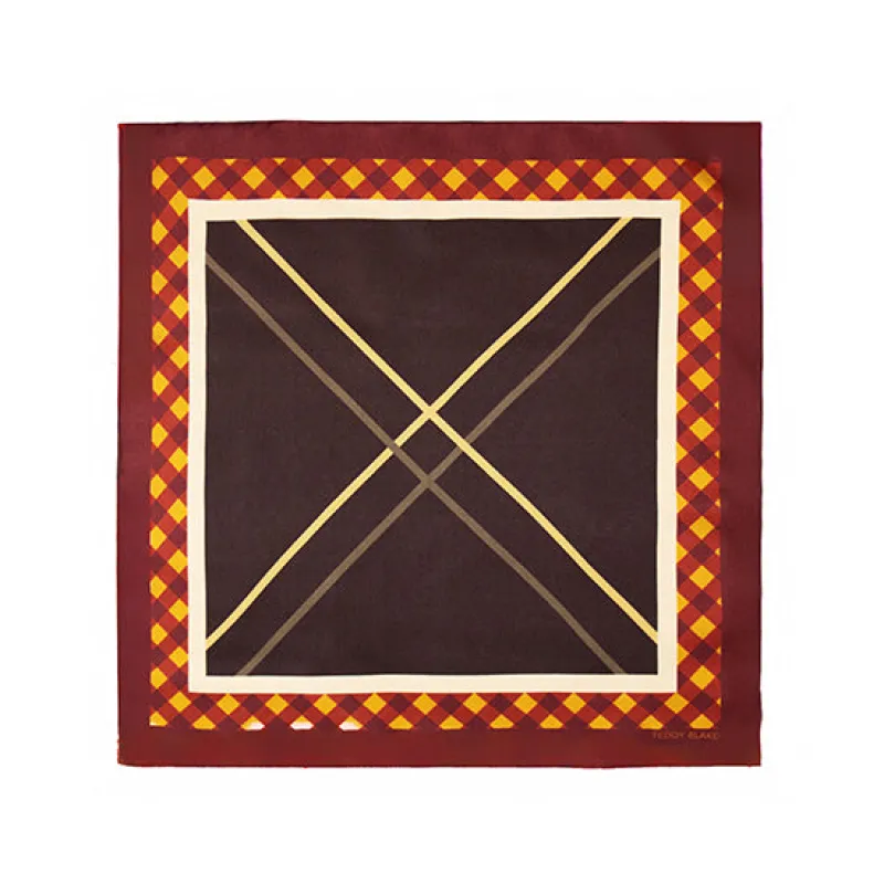 Square Silk Bag Tie - Dark Bordeaux sold by Teddy Blake