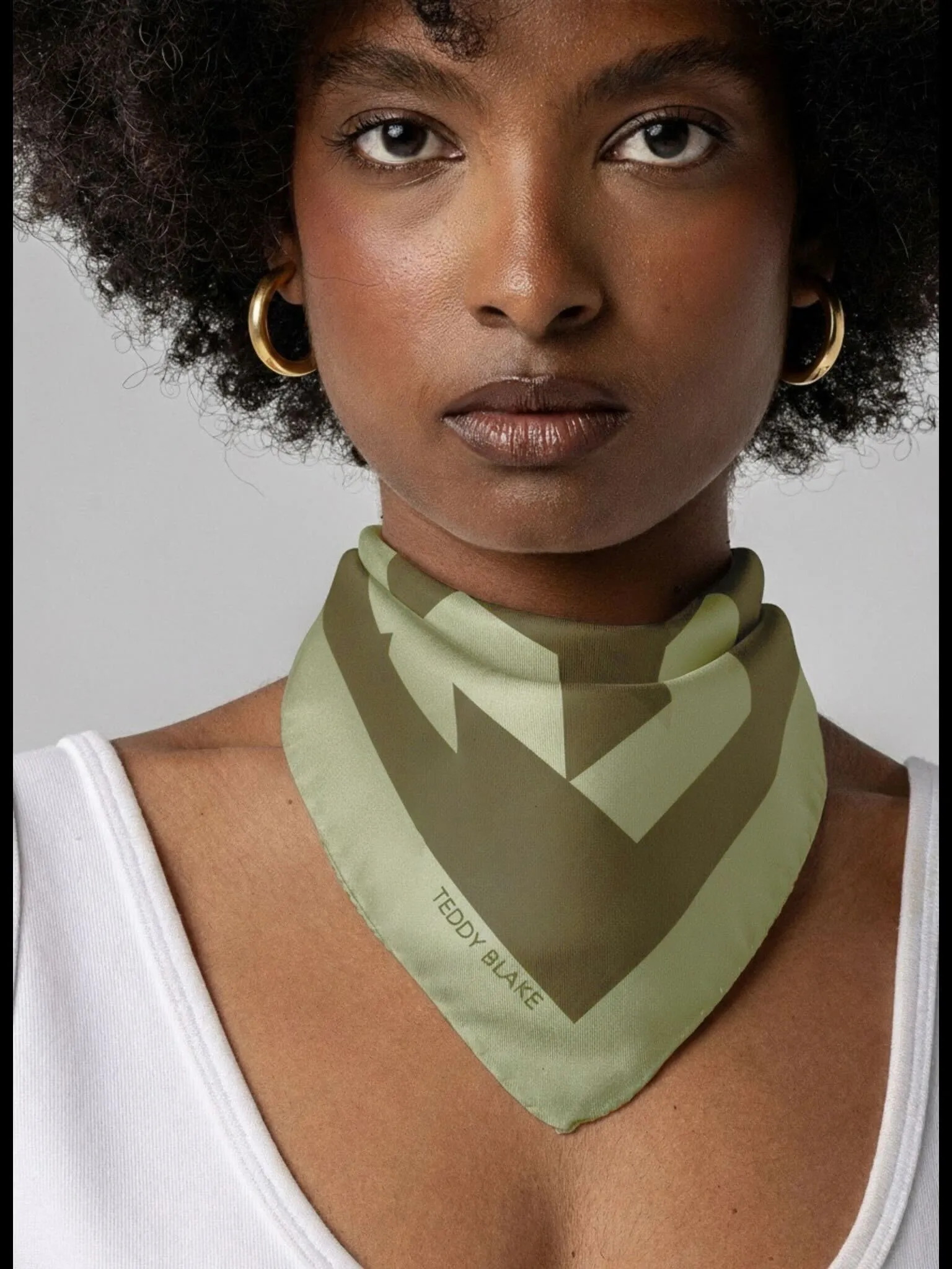 Square Silk Bag Tie - Olive sold by Teddy Blake product image thumbnail 2