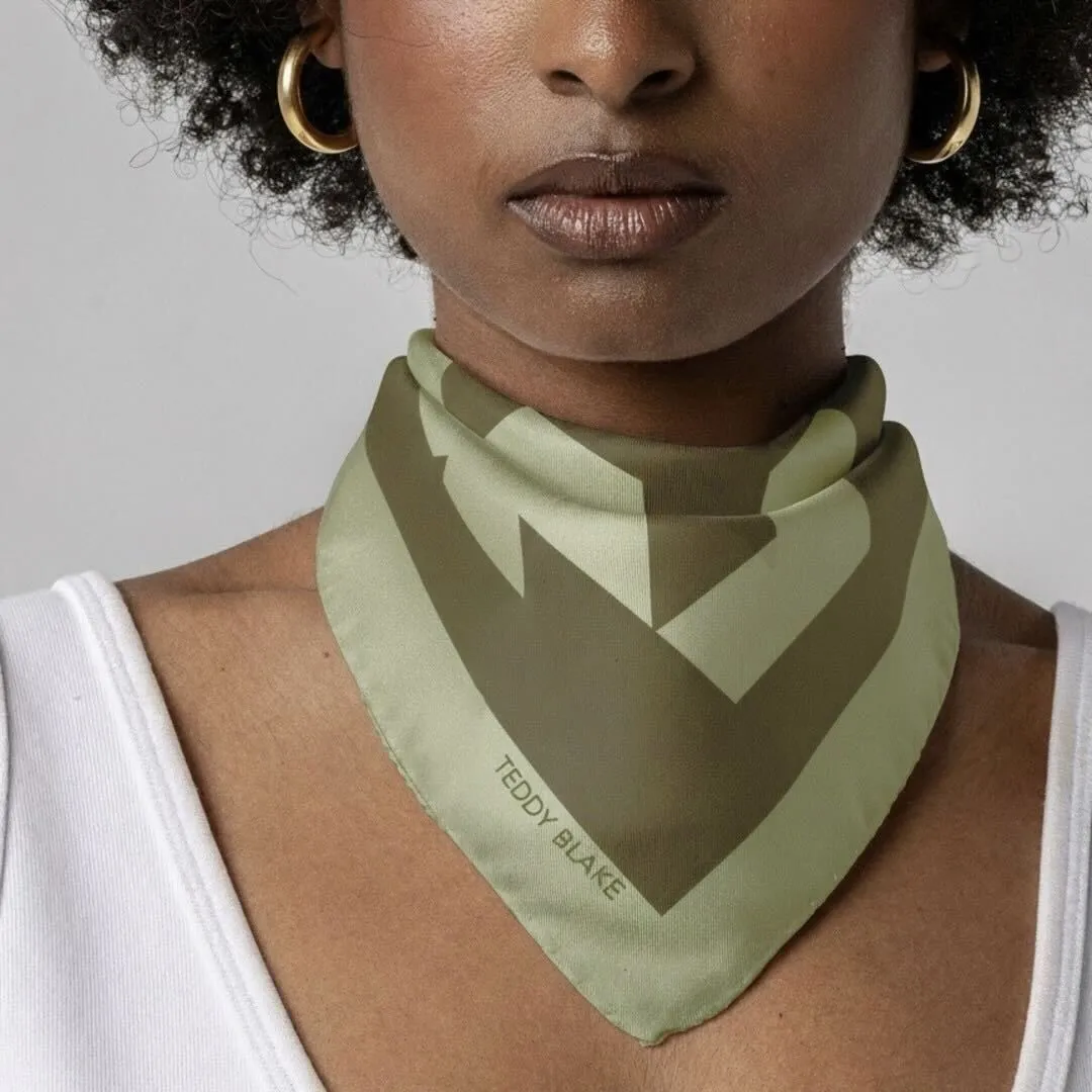 Square Silk Bag Tie - Olive sold by Teddy Blake product image thumbnail 4