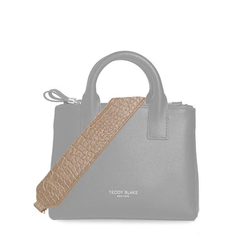 Croco Leather Wide Strap - Light Beige sold by Teddy Blake