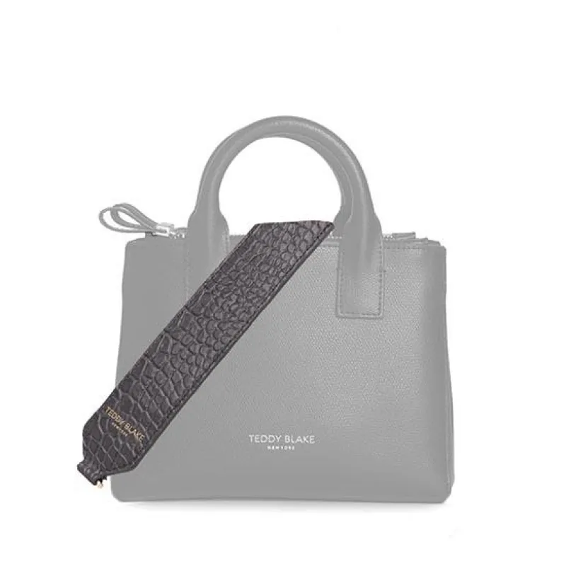 Croco Leather Wide Strap - Grey sold by Teddy Blake