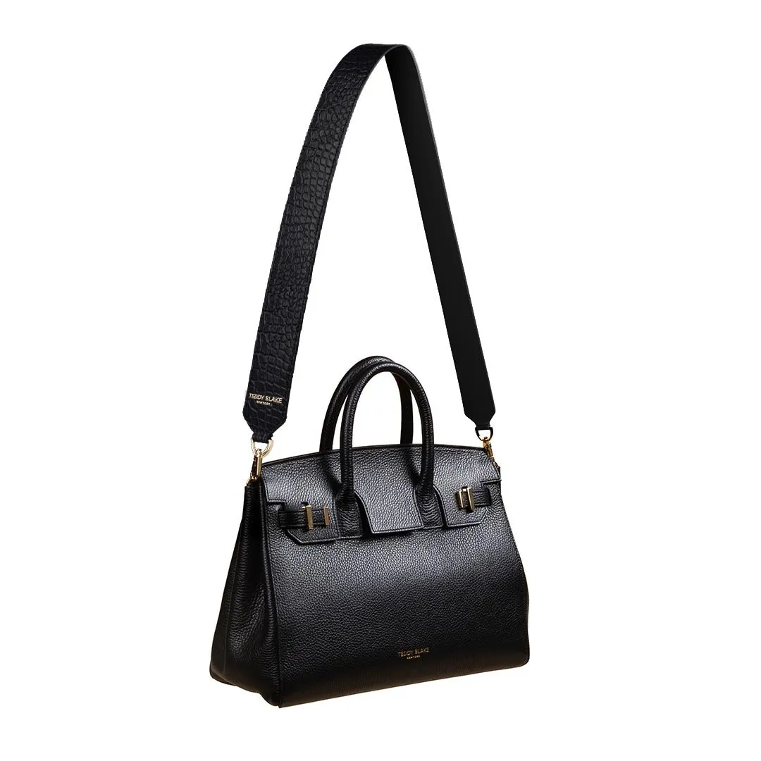 Croco Leather Wide Strap - Black sold by Teddy Blake product image thumbnail 5