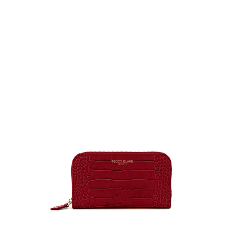 TB Zipwallet Croco - Dark Red sold by Teddy Blake