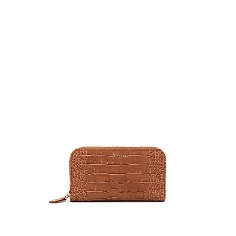 TB Zipwallet Croco - Camel Brown made by Teddy Blake