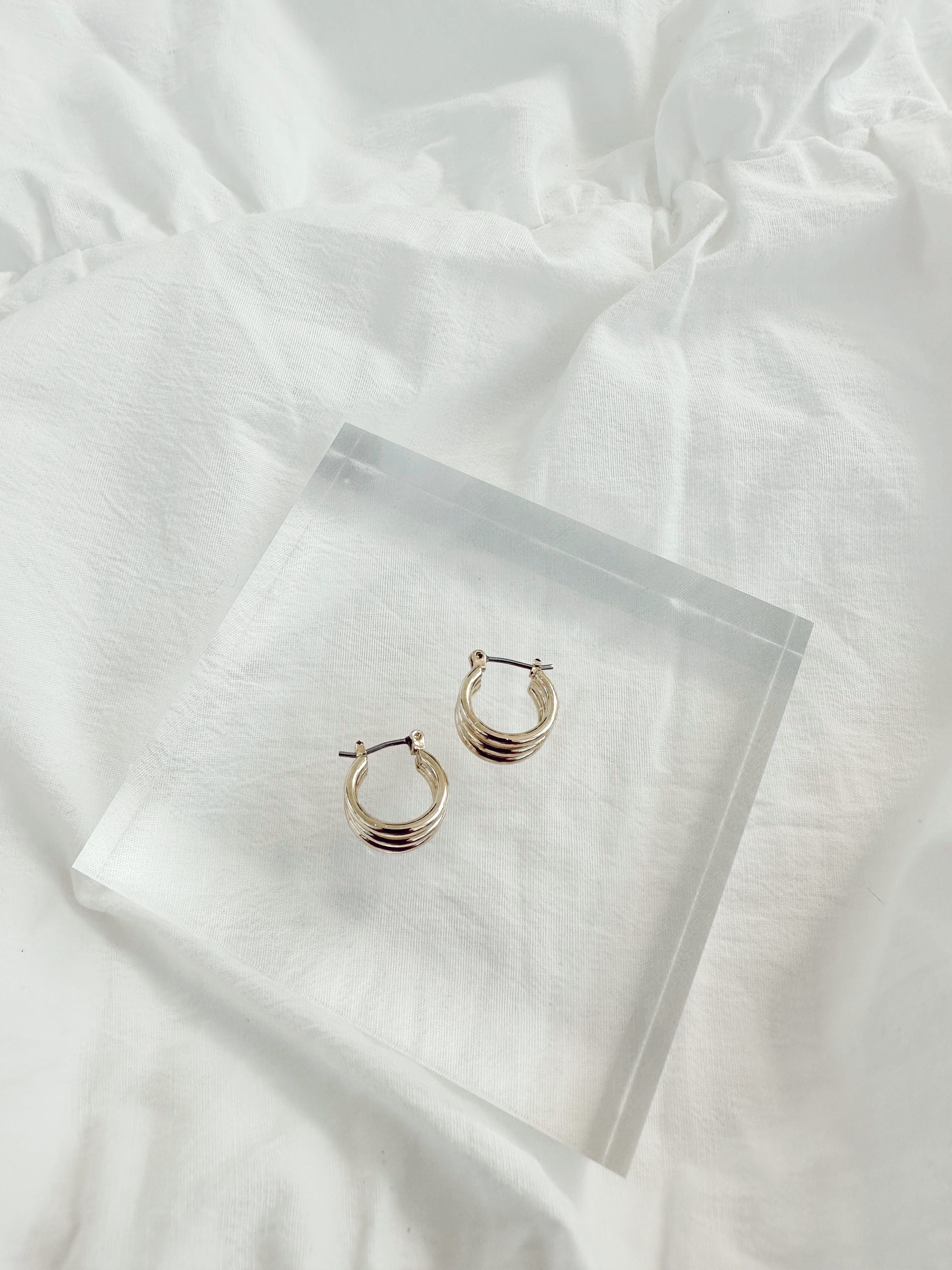 Gold Triple Hoop sold by LANE 201 product image thumbnail 2