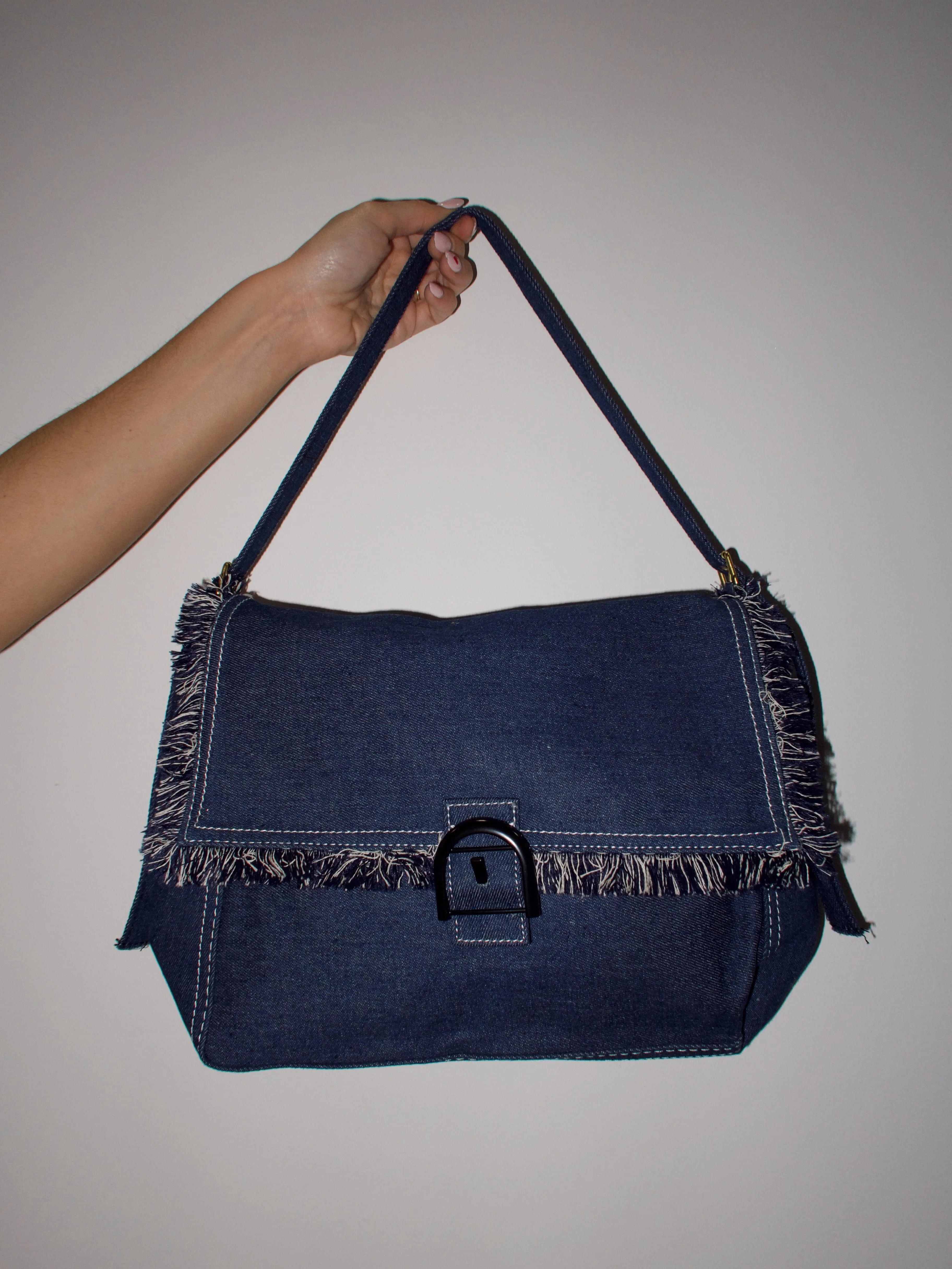 Denim Tassel Shoulder Bag sold by LANE 201 product image thumbnail 2
