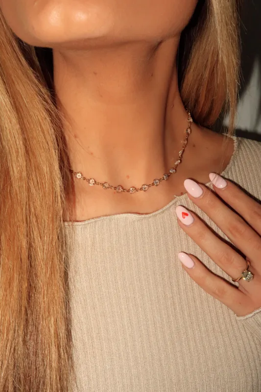 Rhinestone Heart Choker Necklace sold by LANE 201