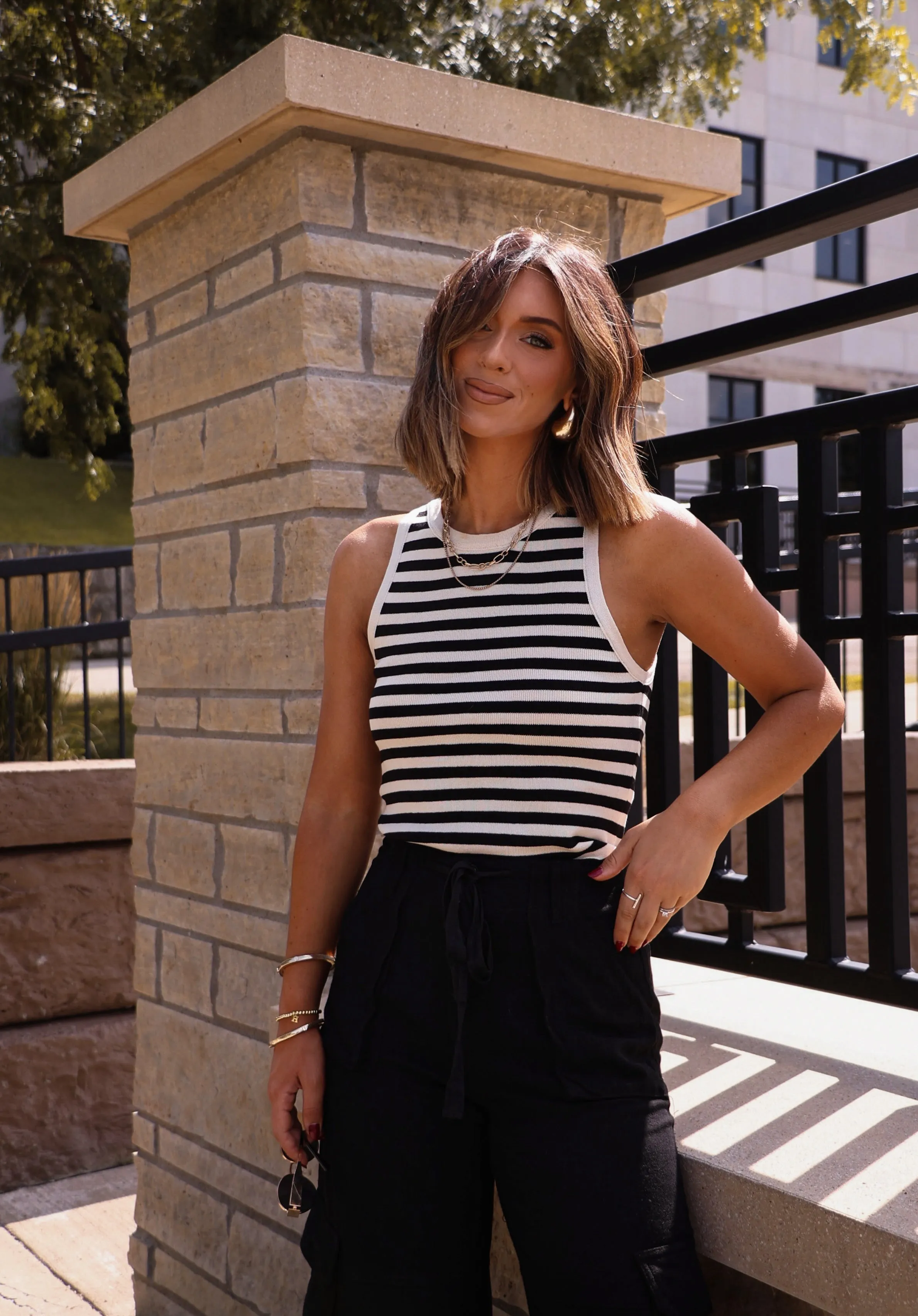 Claire Striped Tank sold by LANE 201