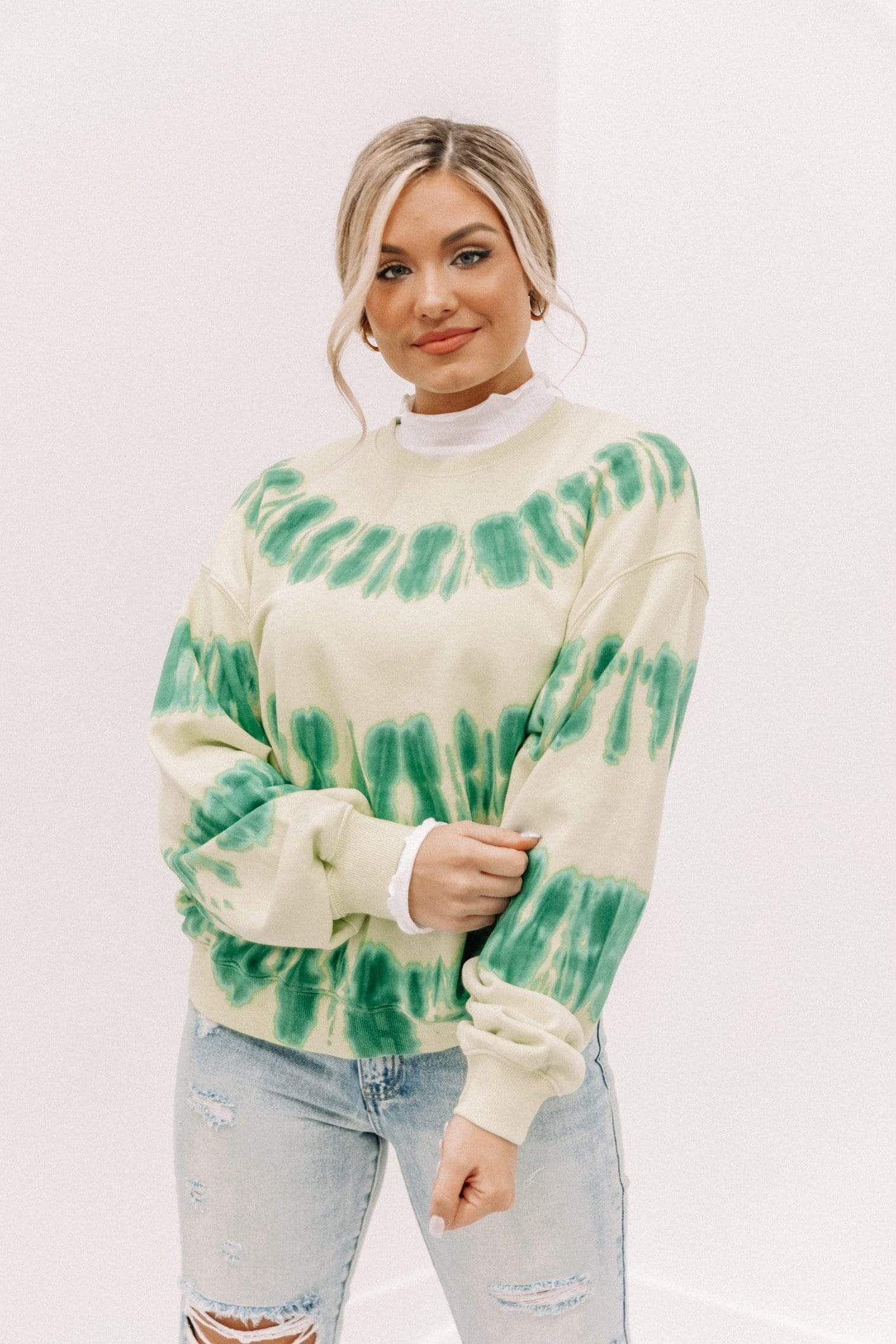 Pistachio Tie Dye Sweatshirt sold by LANE 201 product image thumbnail 3