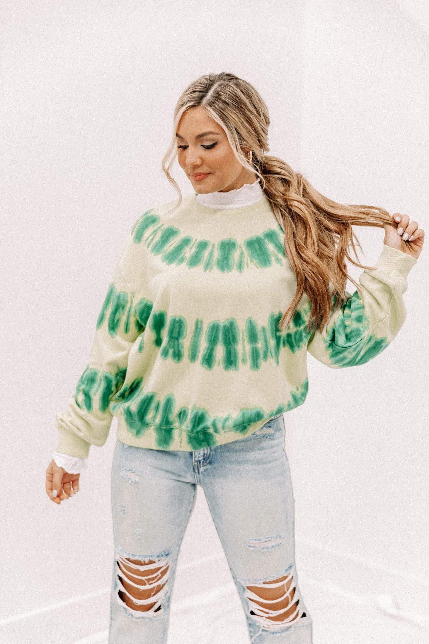Pistachio Tie Dye Sweatshirt sold by LANE 201