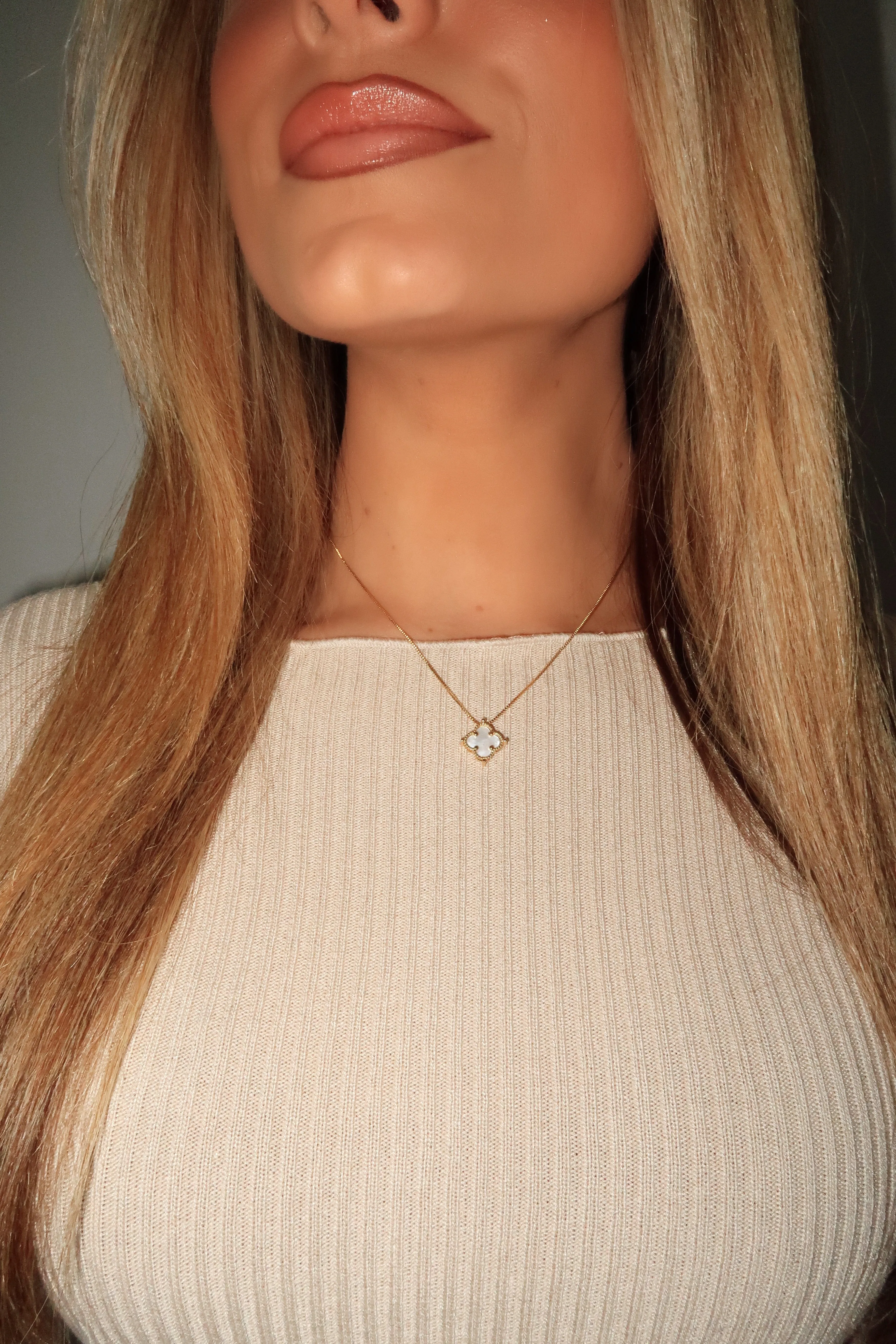 Gold Pendant Pearl Necklace sold by LANE 201