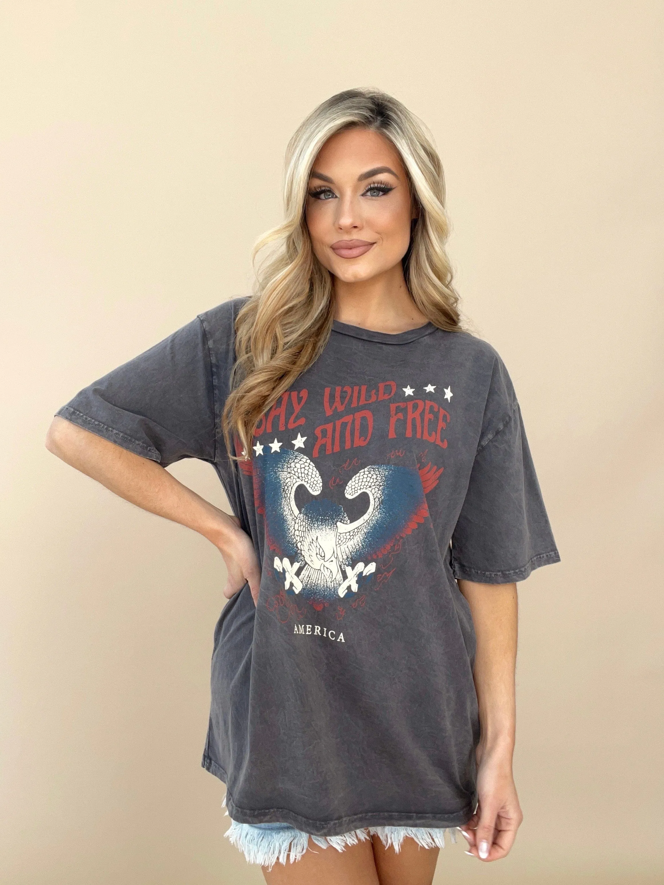 Stay Wild And Free Graphic Tee sold by LANE 201 product image thumbnail 4