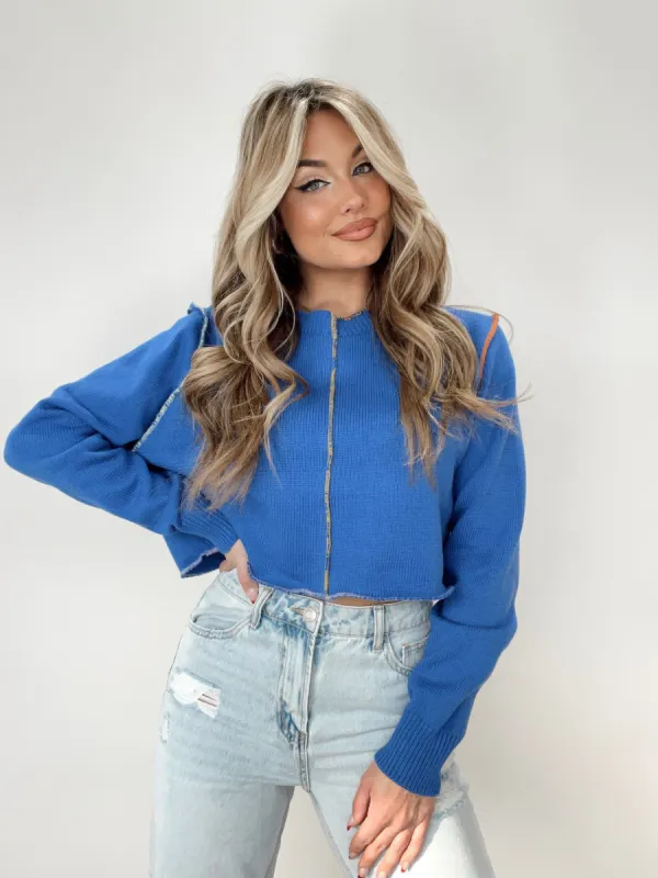 Blue Add Some Color Sweater sold by LANE 201