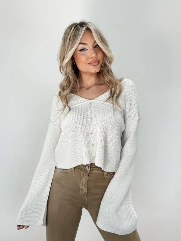 Classy Bell Sleeve Sweater sold by LANE 201