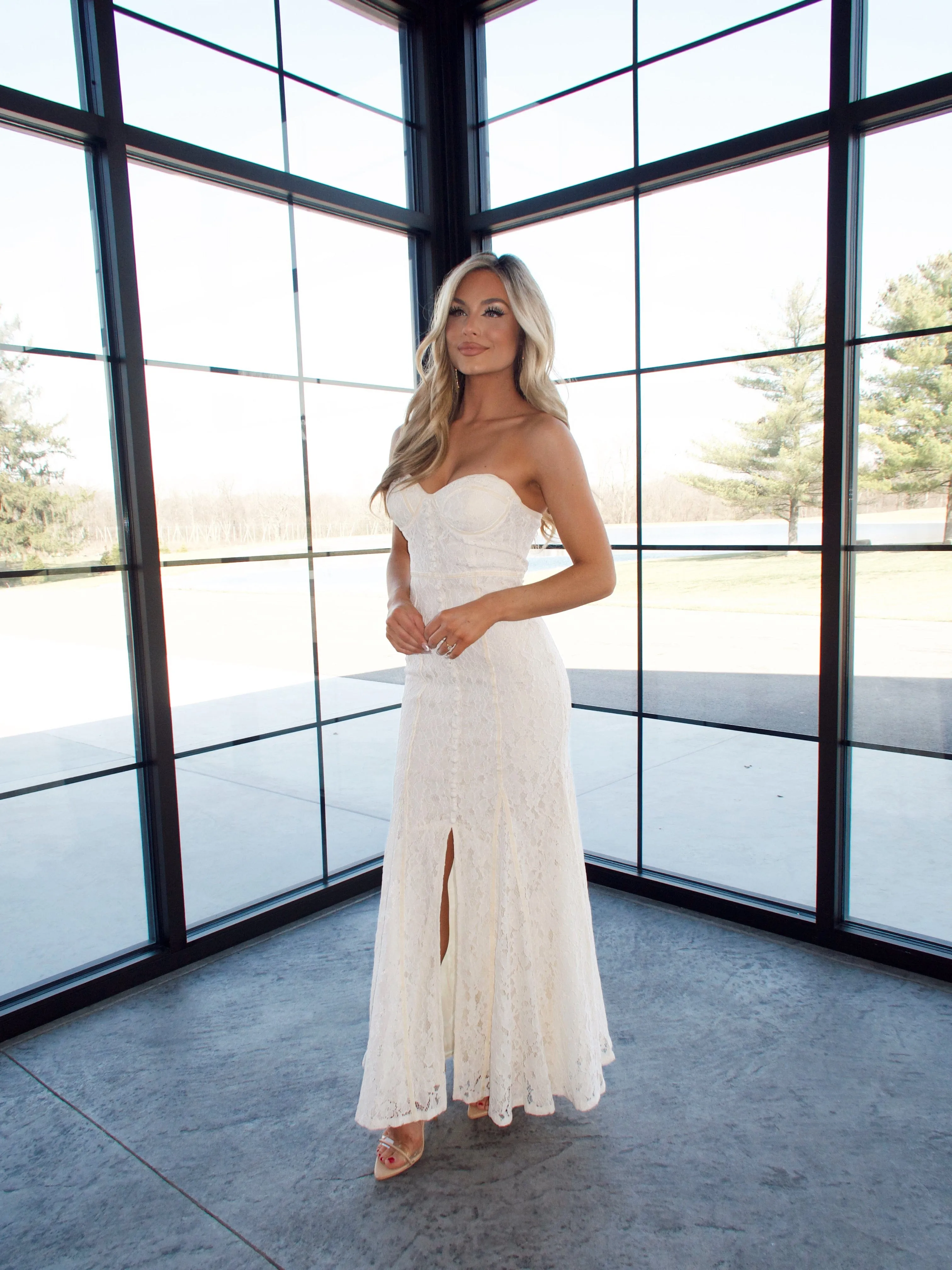 Wedded Bliss Lace Maxi Dress sold by LANE 201 product image thumbnail 5