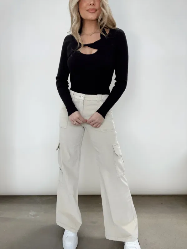 Throwing It Back Cargo Pants sold by LANE 201