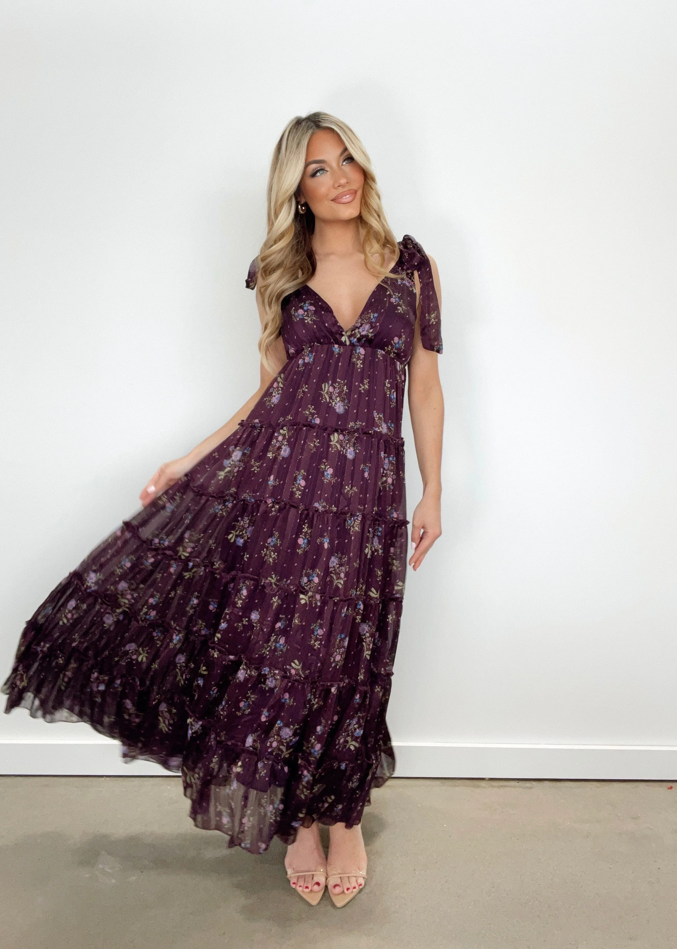 Deep Harmony Floral Maxi Dress sold by LANE 201 product image thumbnail 4