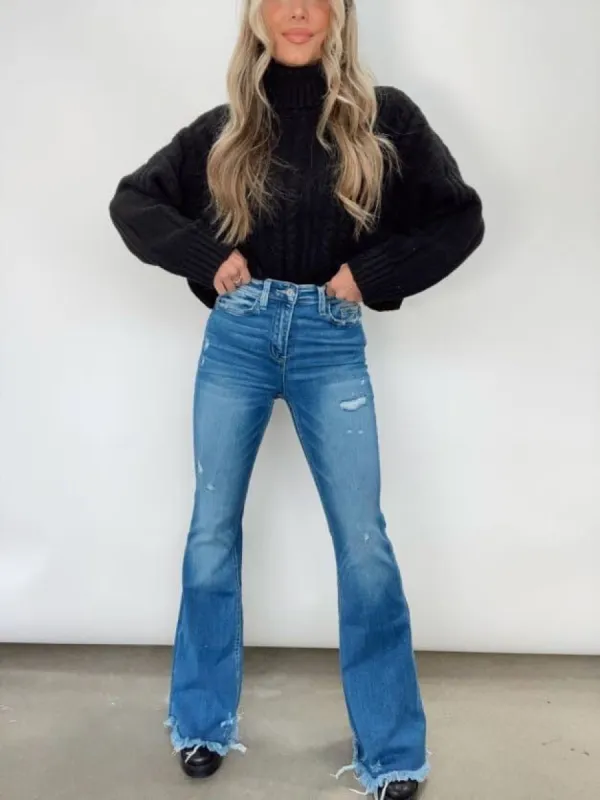 High Rise Flare Denim sold by LANE 201