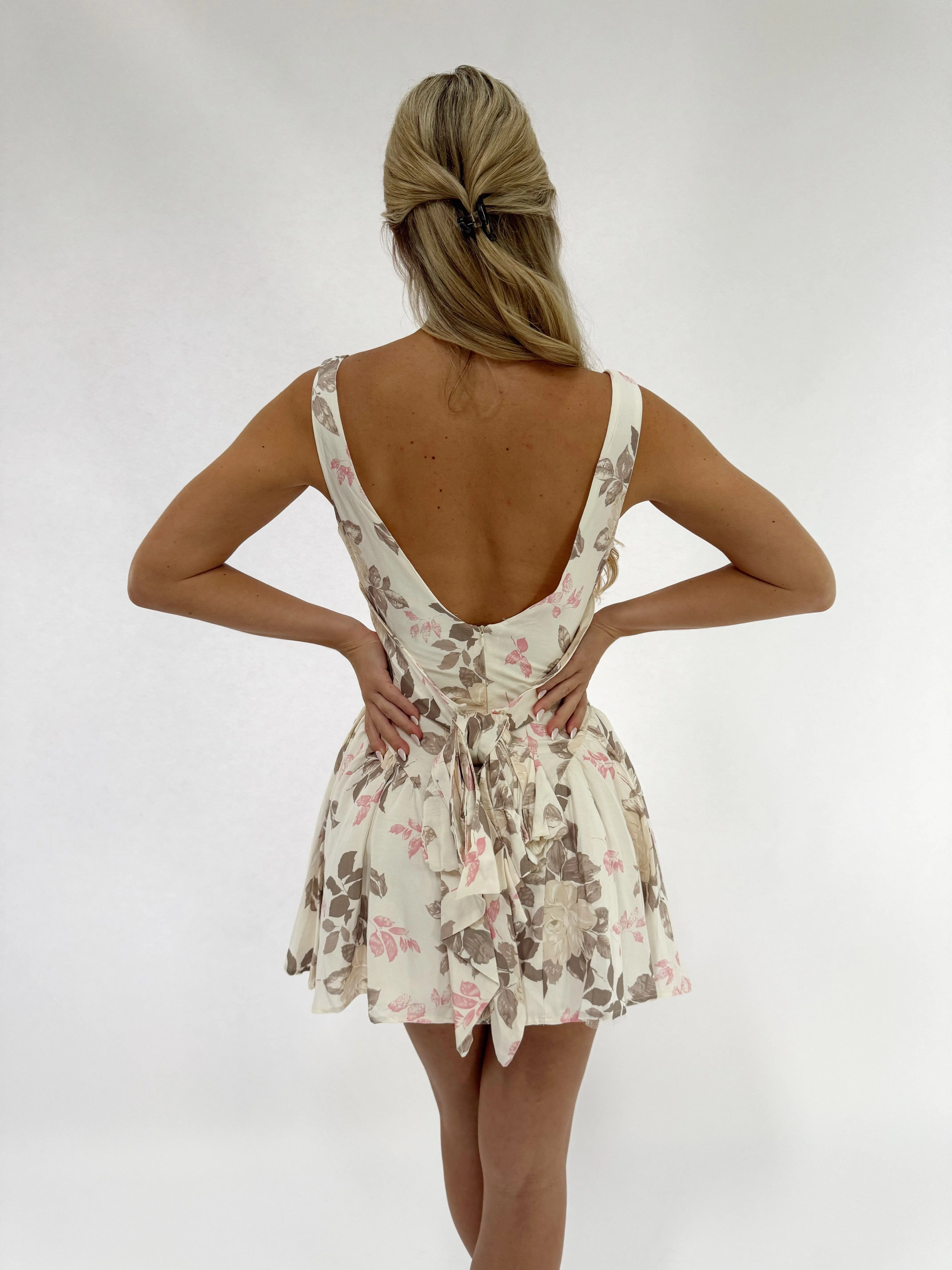 Linen Floral Mini Dress sold by LANE 201 product image thumbnail 3
