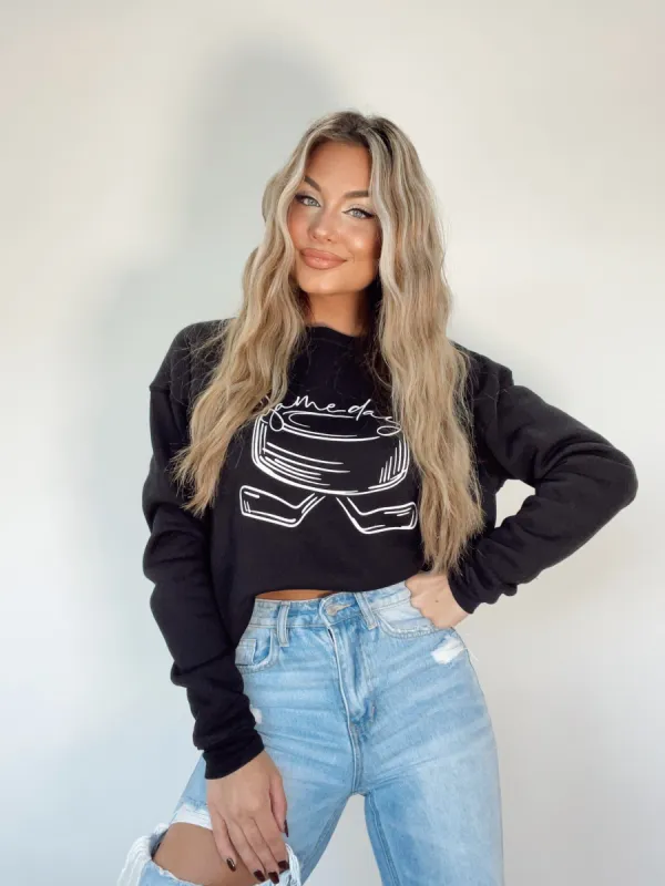 Black Hockey Crewneck sold by LANE 201