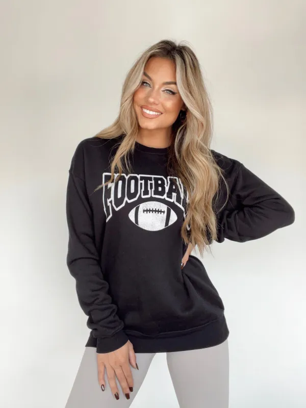 Black Football Crewneck sold by LANE 201