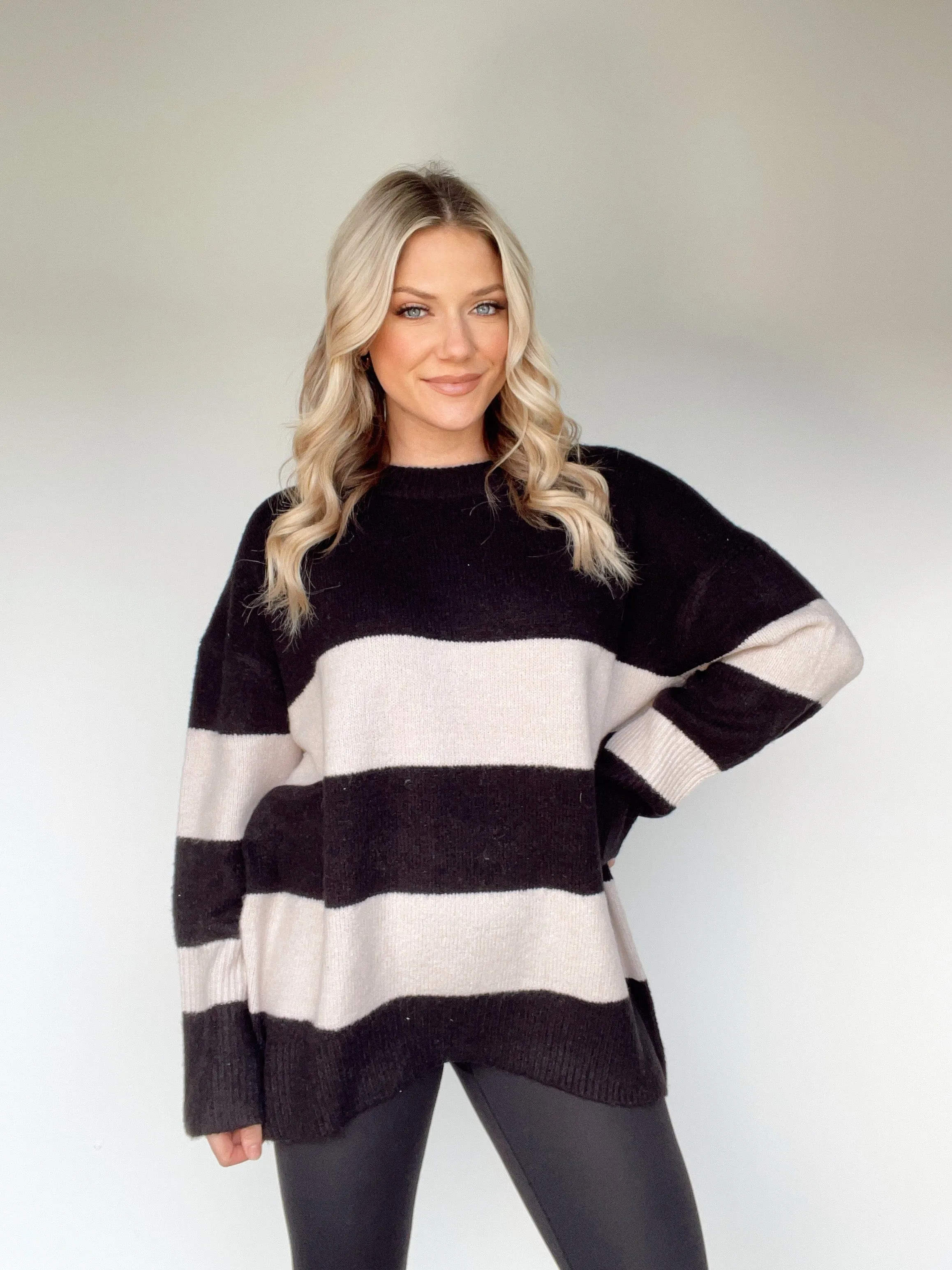 Oversized Striped Knit Sweater sold by LANE 201 product image thumbnail 4