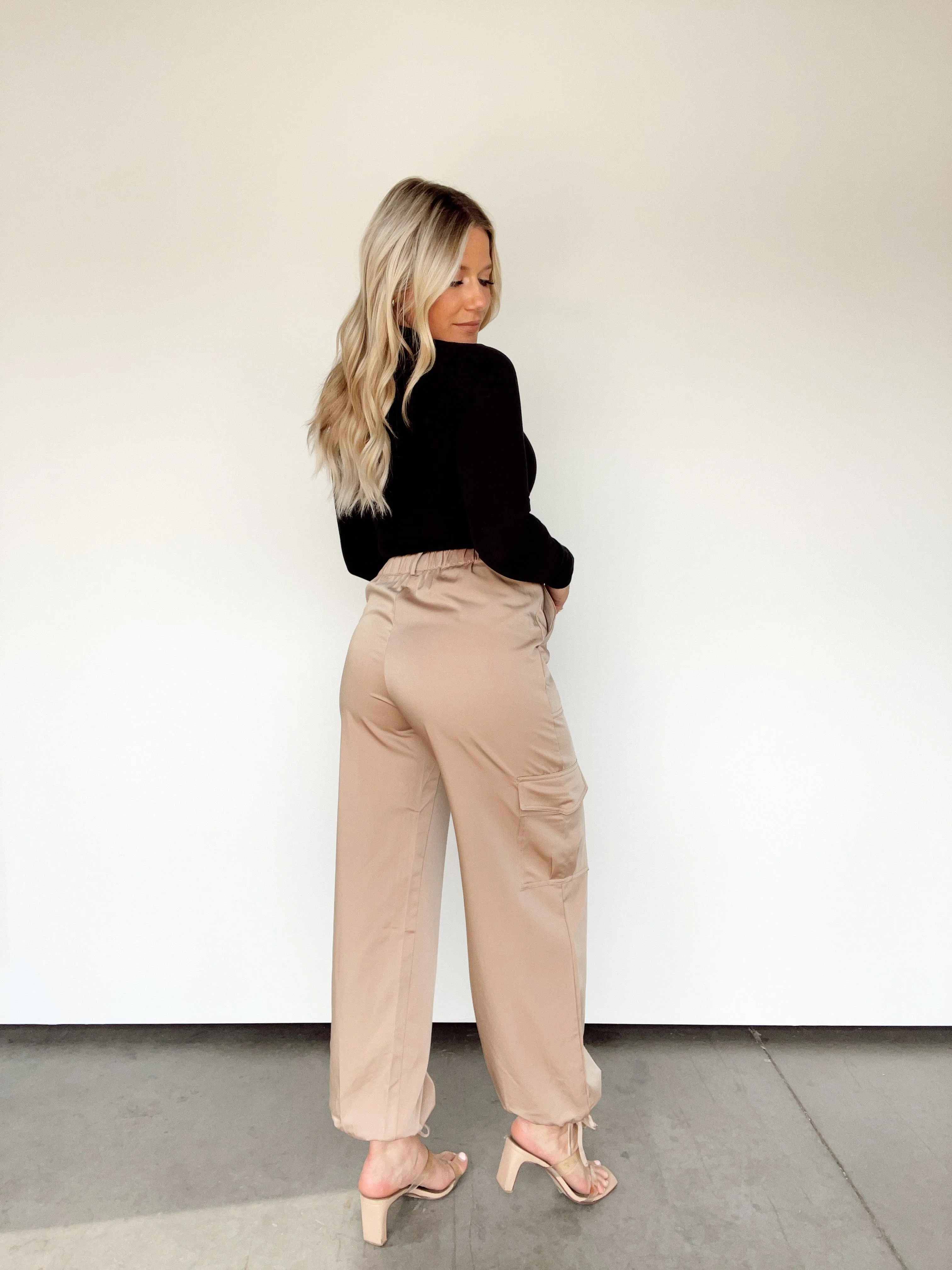 Luxe Satin Cargo Pants sold by LANE 201 product image thumbnail 2