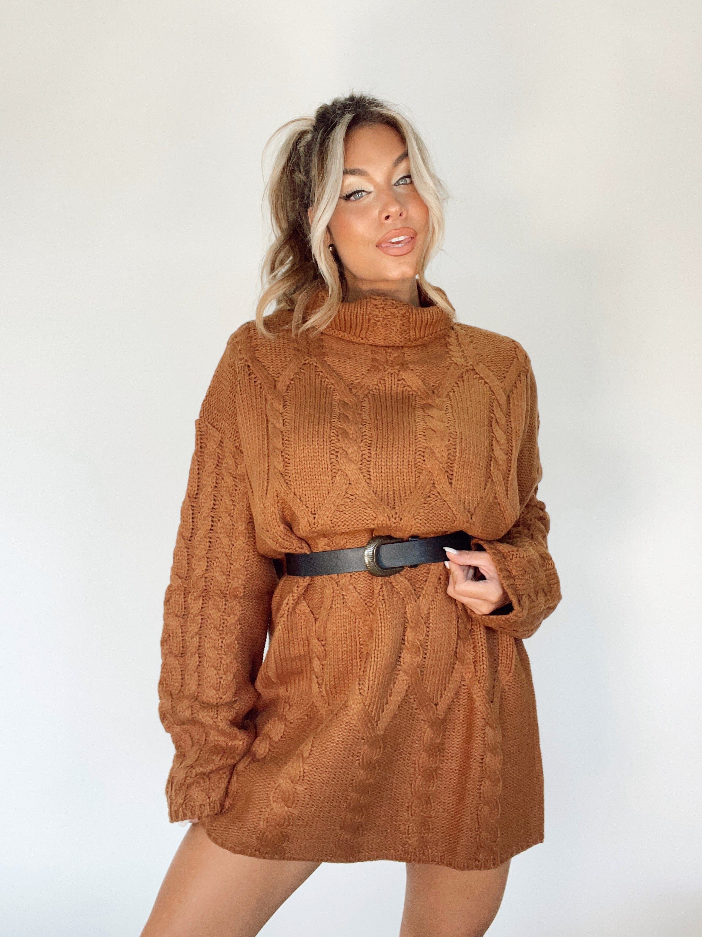 Sipping Cider Sweater Dress sold by LANE 201